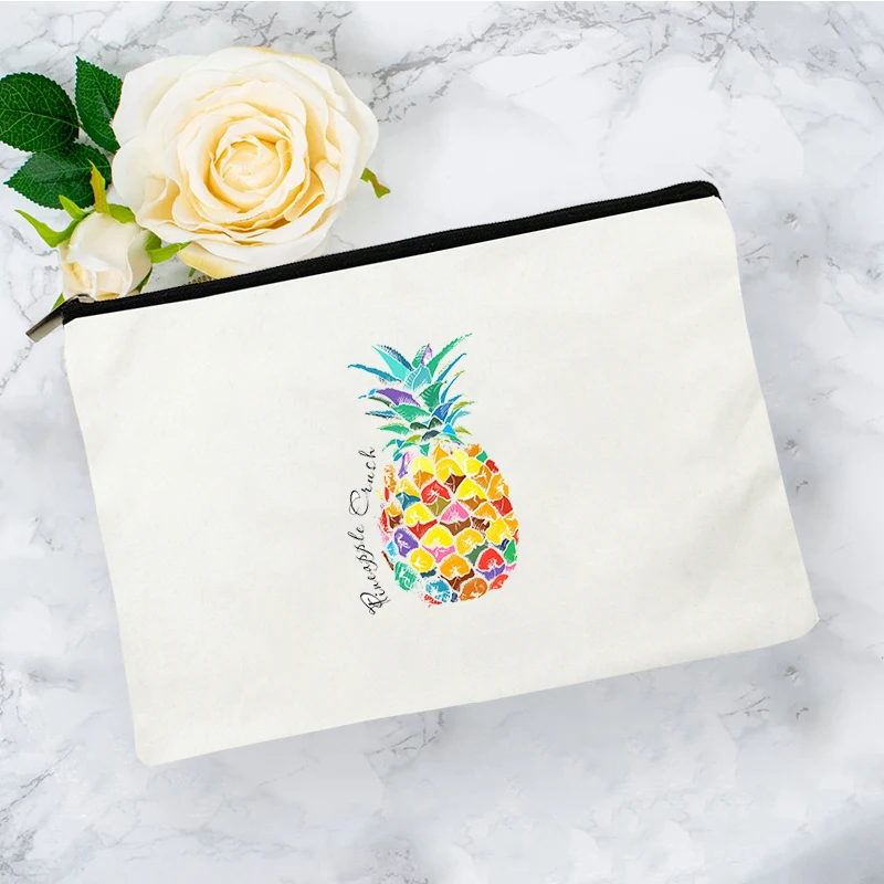 

Pineapple Cosmetic Bag for Makeup Storage Mini Pouch Handbags Bags Women's Travel Organizer Woman Make Up Pencil Cases