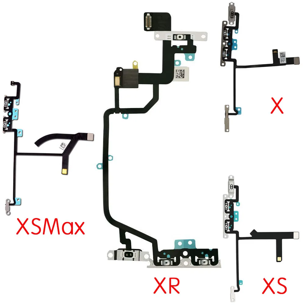 

Кнопка громкости гибкий кабель и выключатель отключения звука с металлическими кронштейнами для iPhone X XR XS Max Замена