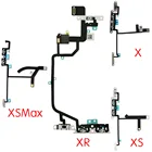 Для iPhone X XR XS Max Кнопка громкости гибкий кабель и переключатель отключения звука с металлическими кронштейнами