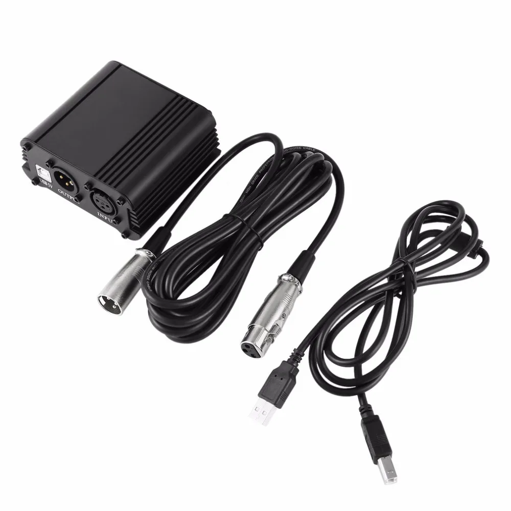48V 1-канальный Phantom Питание с один XLR аудио кабель для конденсаторный Студийный микрофон милый кролик вибратор секс-игрушка для женщин, Запись оборудование