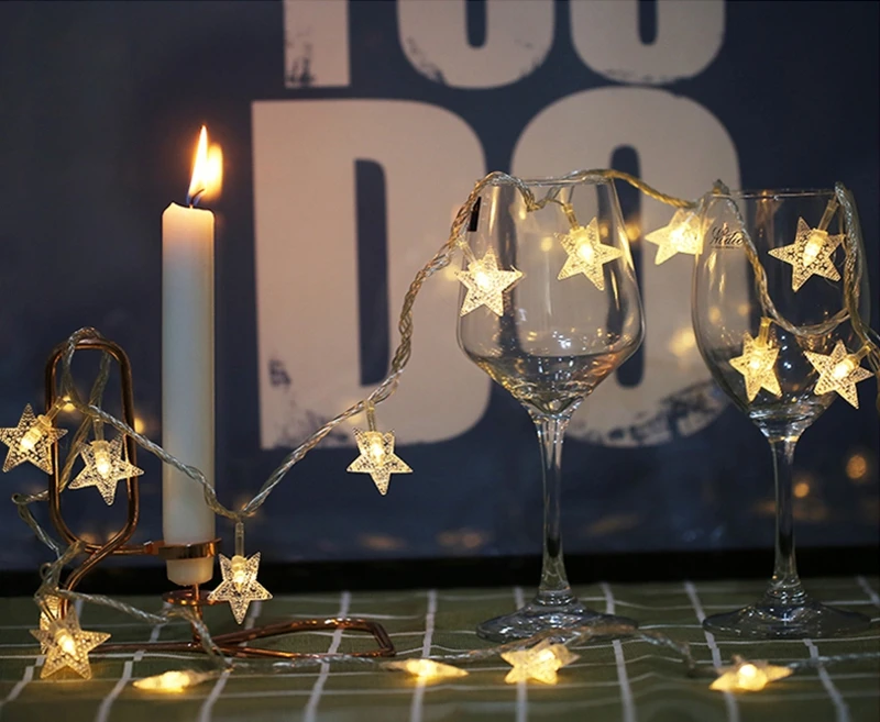 2 м 5 10 светодиодная гирлянда сказочная звезда лампа на батарейках
