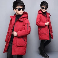 30 degree kids parka long children clothing boy clothes warm winter down cotton jacket hooded coat waterproof thicken outerwear