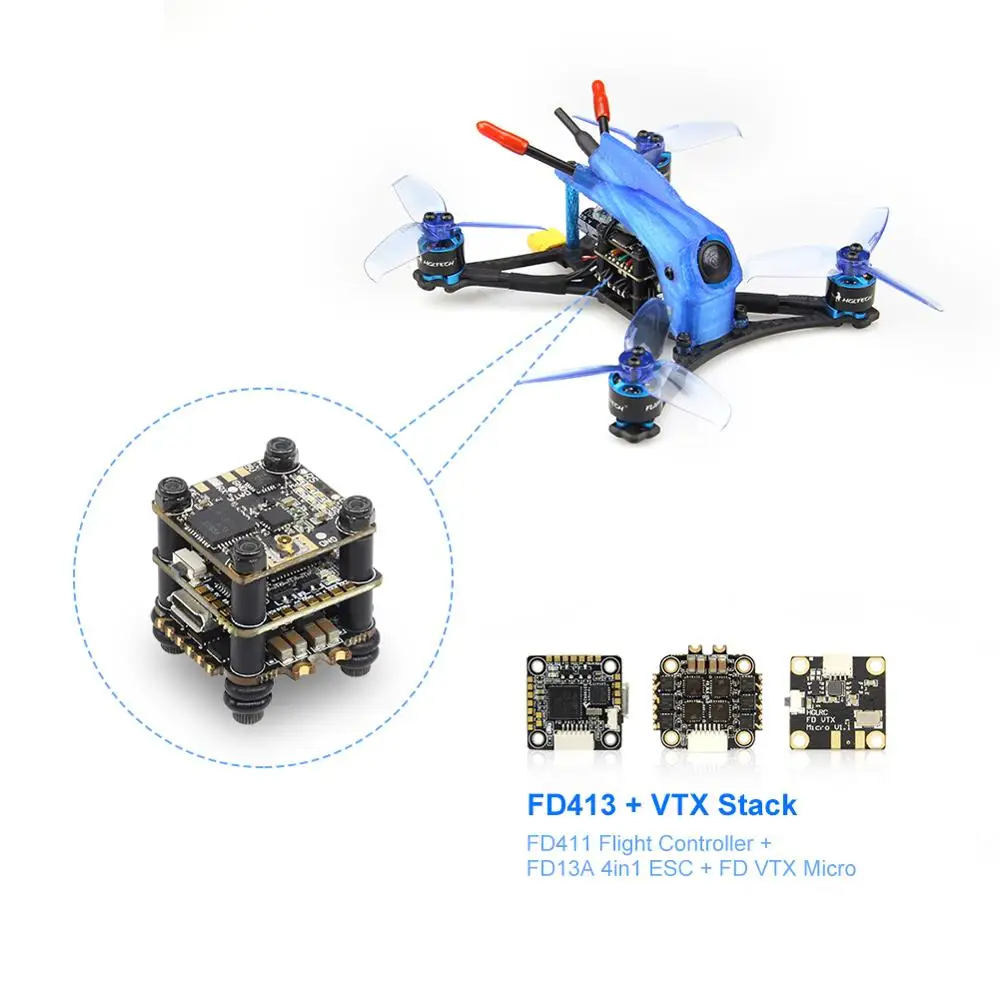 Гоночный Дрон HGLRC petrel120 Pro PNP 2 5 дюйма зубочистка FPV с бесщеточным Мотором 6000 кв FD13A 4