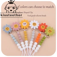 kissteether new crochet diy sunflower pacifier clip pacifier chain baby sunflower clip anti drop chain accessories baby products