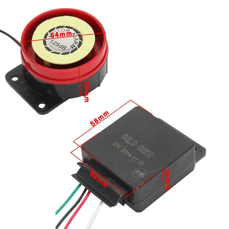 

free shipping Universal Scooter Motorcycle Bike Alarm System Anti-theft Security Alarm Protection with 4-Button Remote Control