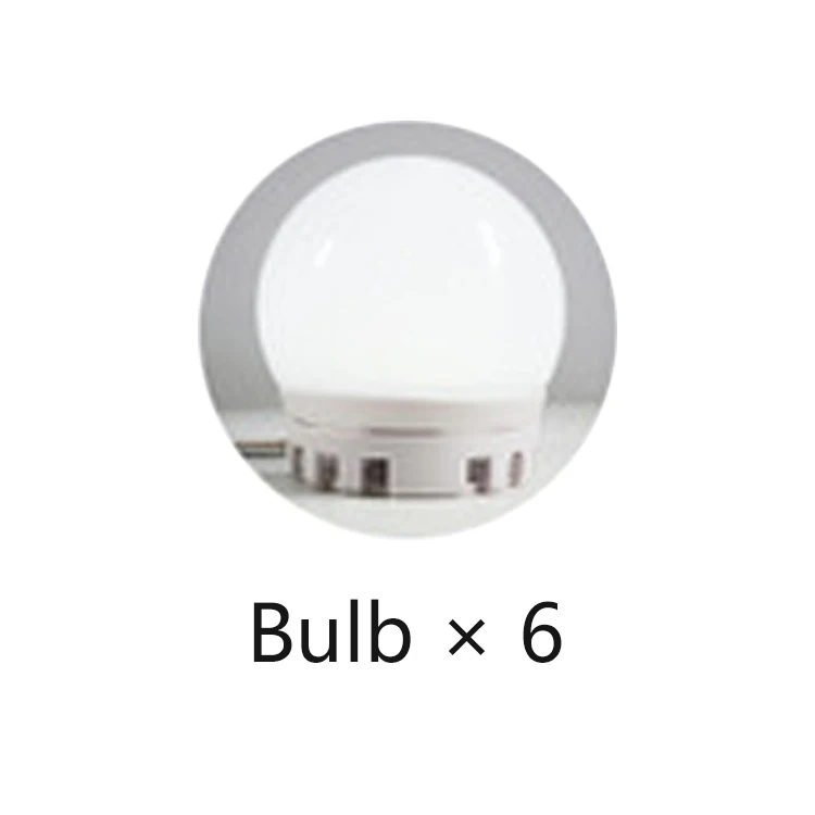 6 bulb Зеркало для макияжа зеркало с подсветкой с подсветкой Led тщеславие 360 градусов вращение Голливудский стиль комплект для Косметическая одежда настольная Подсветка USB регулируемые лампы зеркало для макияжа - Цвет: 6 bulb