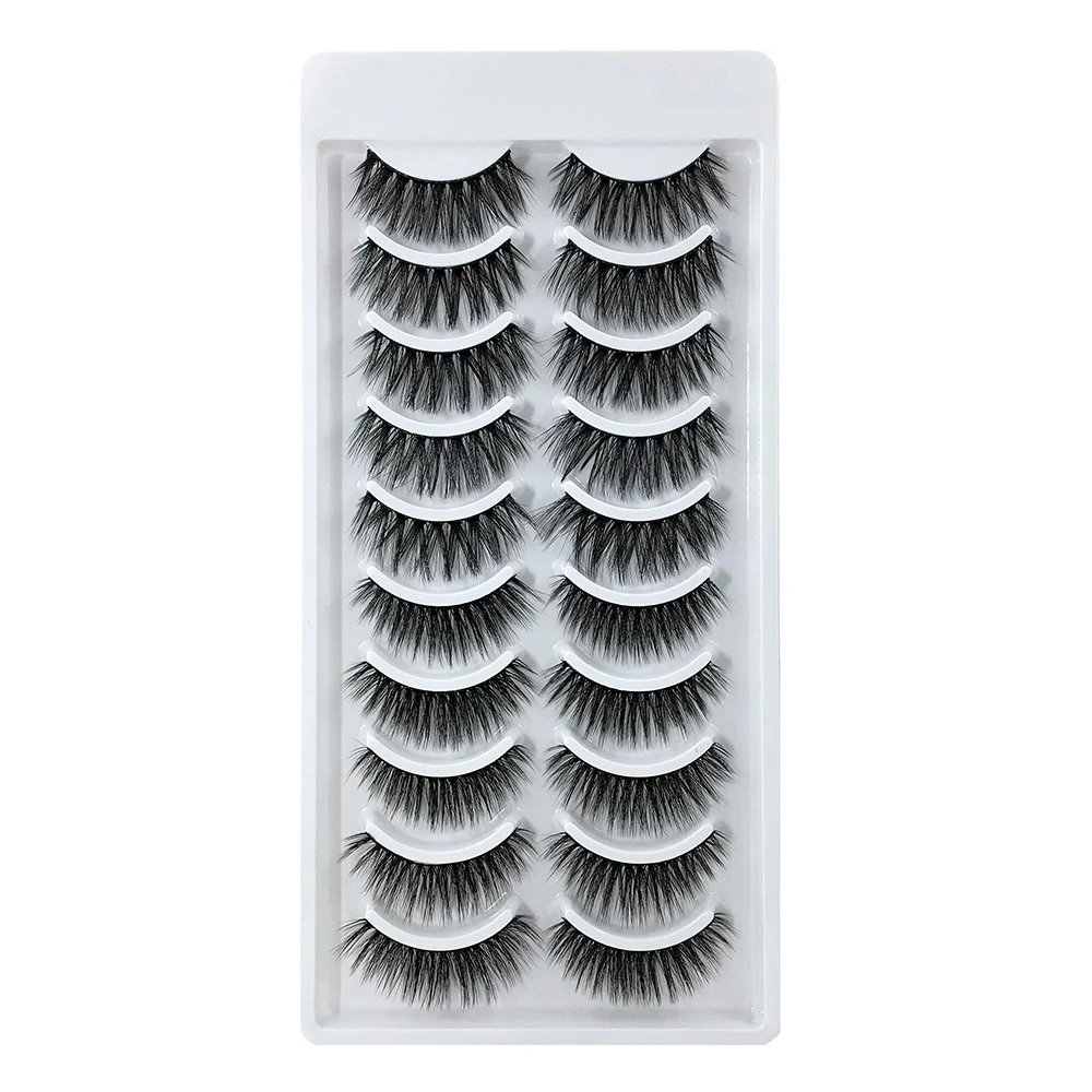 SD11 LADYLUNA 1/10Pair Handmade Mixed Wispy Fluffy Natural Thick Long 5D Mink Real Hair False Eyelashes Extension Beauty Makeup Kit - Цвет: SD11