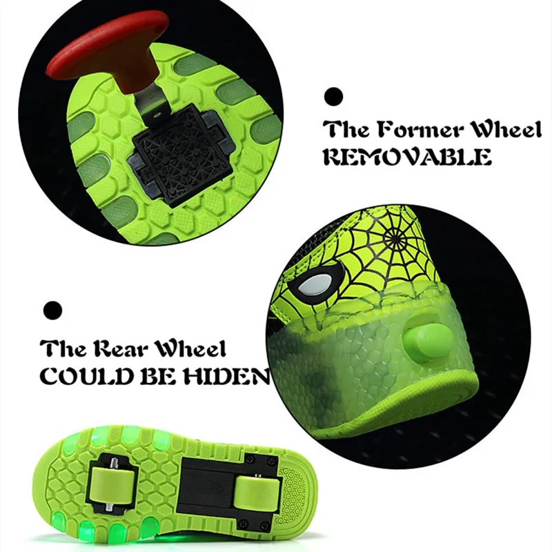 

Boys Roller Skates Shoes Kids Girls LED Lighted Wheels Shoe Children Glowing Outdoor Fashion Sneakers with Wheel Trainers Tennis