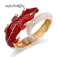 hot selling fashion crocodile cuff bangle bracelet for women golden color plated statement animal bangle drop shipping br 03126