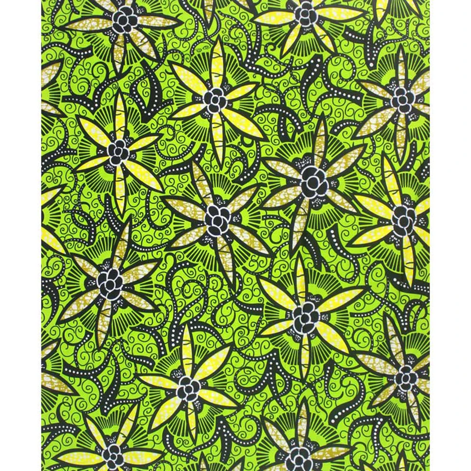 

Latest African Fabric Ankara Wax Textile/Kitenge/Pagnes for African dress 100% Cotton 6 yards YBGSW-120