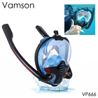 Маска для плавания и дайвинга Vamson, двойная дыхательная трубка, защита от запотевания, широкое поле 180 , для Gopro Hero 10, 9, 8, 7, 6, 5, крепление для камеры