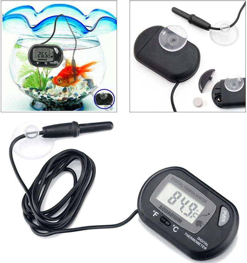 

Waterproof Aquarium Fish Tank Thermometer LCD Digital Display Thermometer For Fish Tank Reptile Turtle Pet Box 58x36x11mm