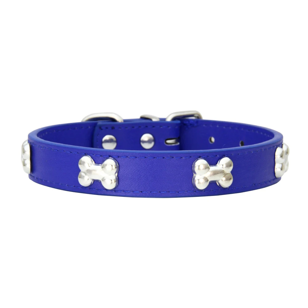 

Kevnicely Dog Collar Personalized Alloy Bone Decoration Leather Durable Pet Collars Neck Strap Collar For Small Medium Large Dog