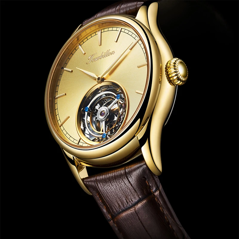 GIV механические часы 100% Tourbillon мужские водонепроницаемые ручные с сапфиром Топ
