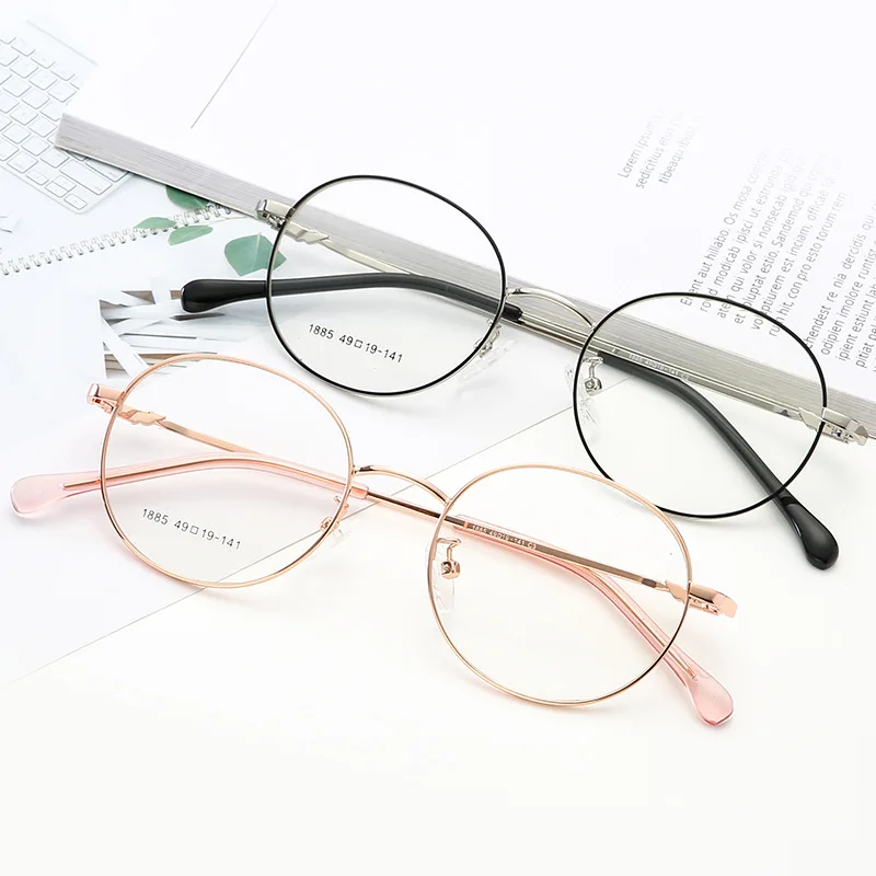 New round lovely scholar fan Pingguang mirror art RETRO small frame glasses |