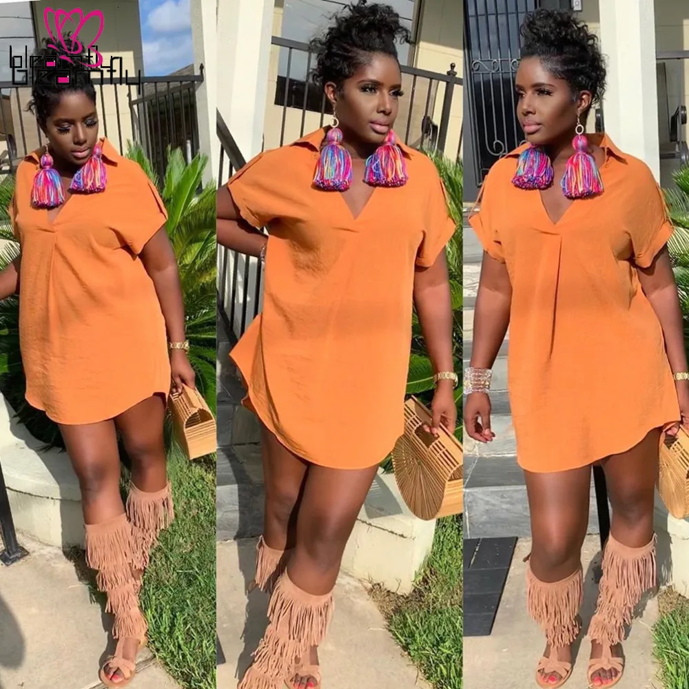 Новые осенние женские модные мини блузки с коротким рукавом длиной выше колена