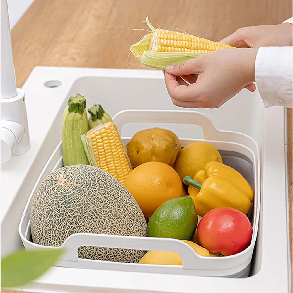 2020 умывальник для мытья овощей и фруктов кухонный продукт складная корзина слива