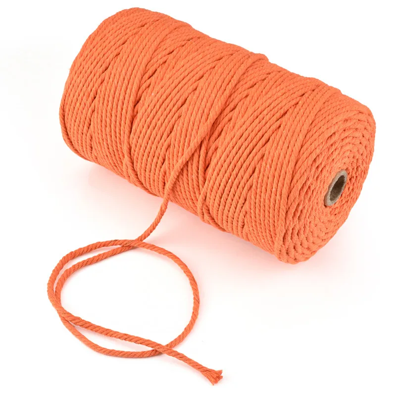 3mm*200m DIY Natural Cotton Yarn Textile Braided Thread Hand Knitting Sweater Hat Scarf Sewing Cord images - 6