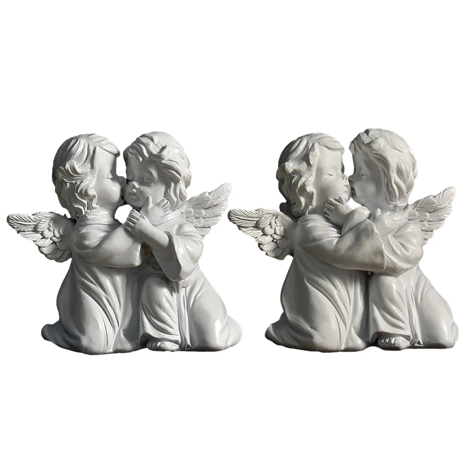 

A Pair Kiss Angel Ornaments Resin Angel Sculpture Cupid Angel Statue Wedding Photography Props Living Room Bedroom Decorations