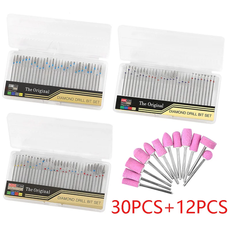 Набор сверл для маникюра и педикюра набор из 42 алмазных насадок удаления