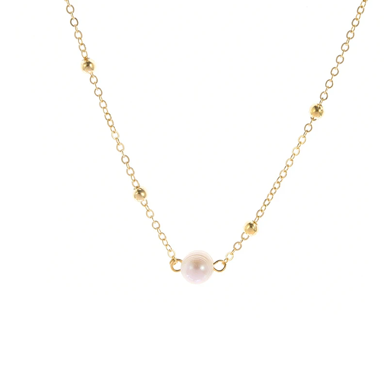 Чокер женский золотистый с жемчугом классическое ожерелье-чокер простого