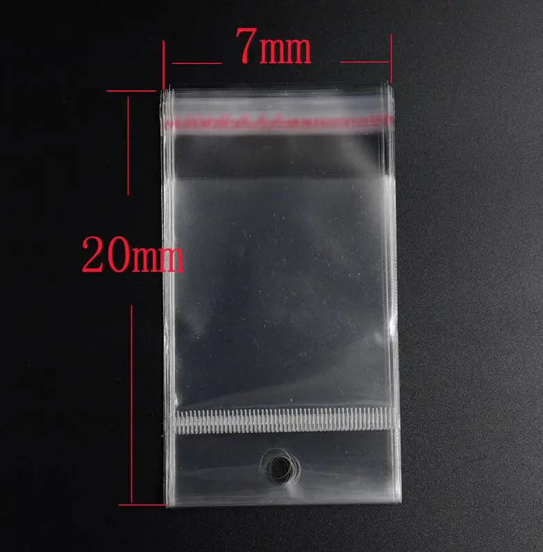 

Pouches 7cm*20cm hanging holes Clear Resealable BOPP/Poly Bags Transparent Opp Bag Packing Plastic Bags Self Adhesive Seal