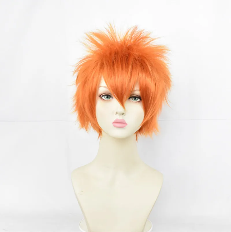 Haikyuu! Парик Hinata Syouyou для косплея термостойкий из синтетических волос с короткими