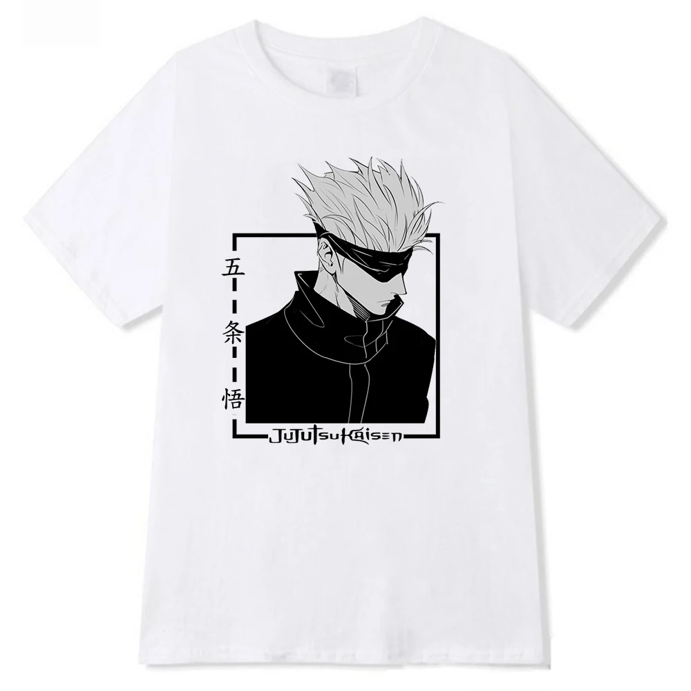 

Jujutsu Kaisen Gojo Satoru T-shirt Men and Women 2021 Harajuku Hip-hop Short-sleeved T-shirt Casual Top Streetwear