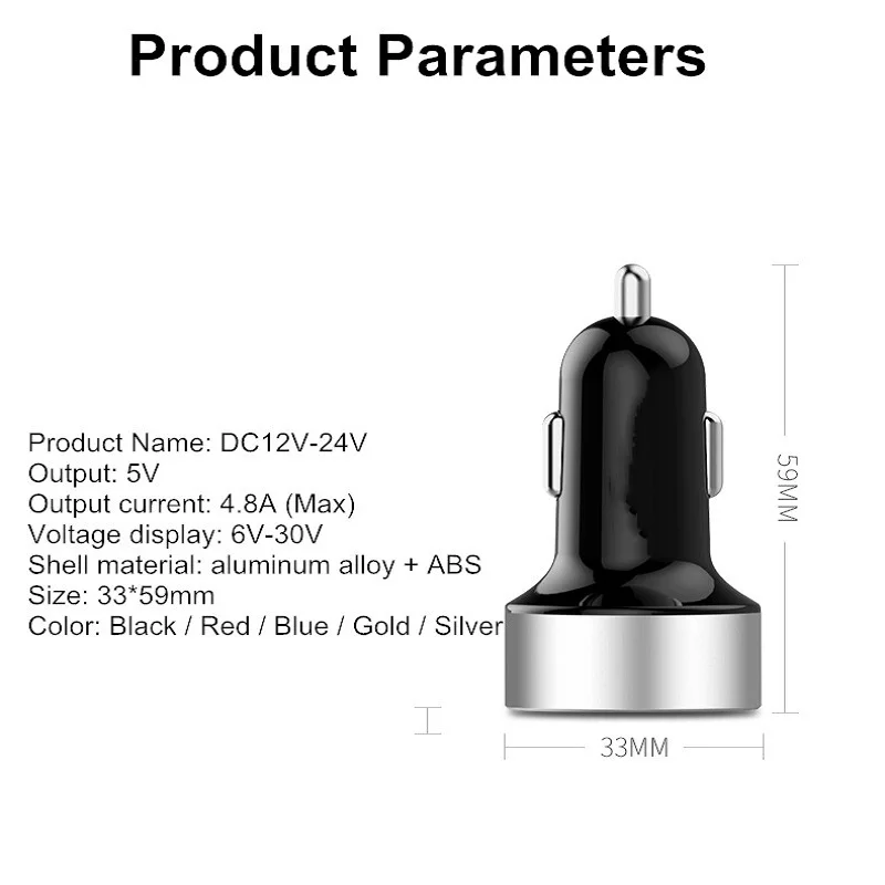 Dual USB car charger 3.1A digital LED display Car for Xiaomi iphone smartphone tablet QC 3.0 fast Charge adapter | Мобильные