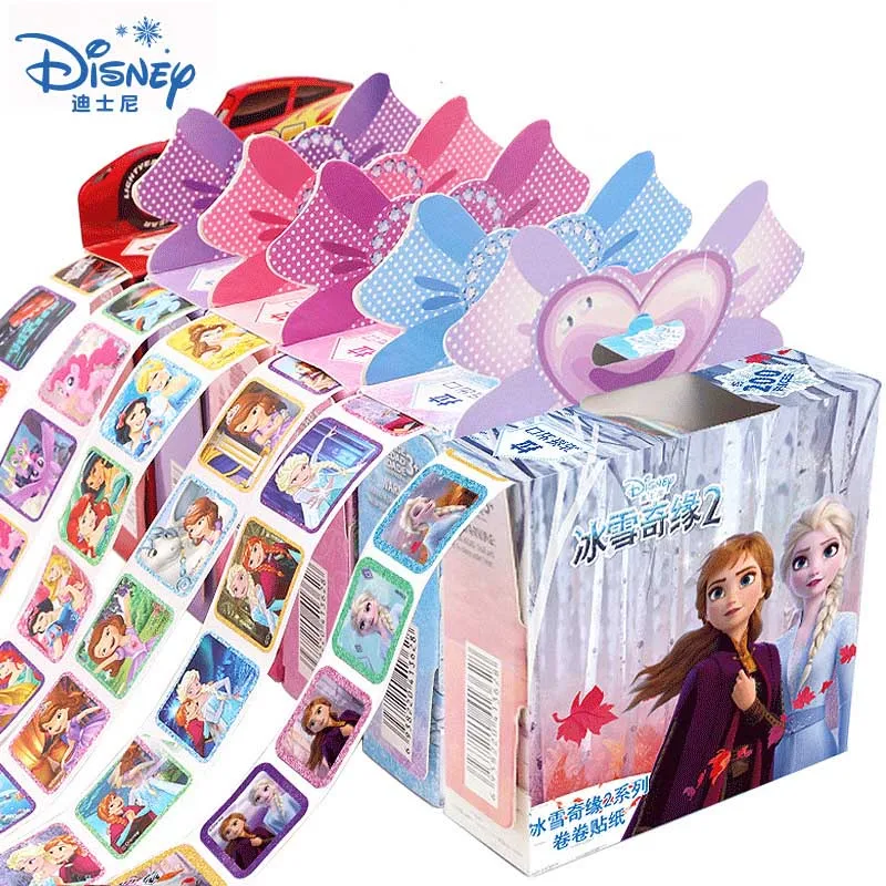 

200 Sheets In a Box Disney Cartoon Stickers Disney Frozen 2 Elsa Anna Princess Sofia Cars Pony Children Removable Stickers Toys