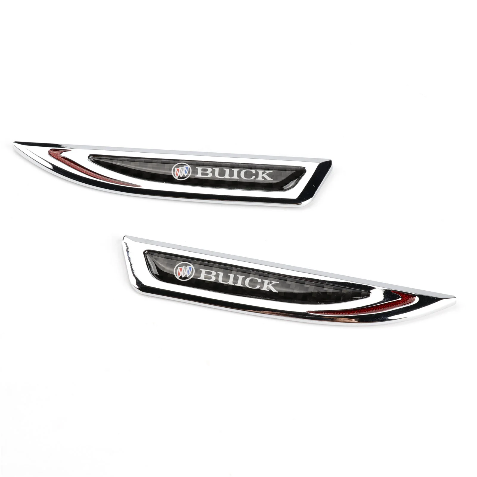 

2pcs Carbon Fibler Car Side Fender Knife Stickers Emblem Badge Decal Trim Styling for Buick