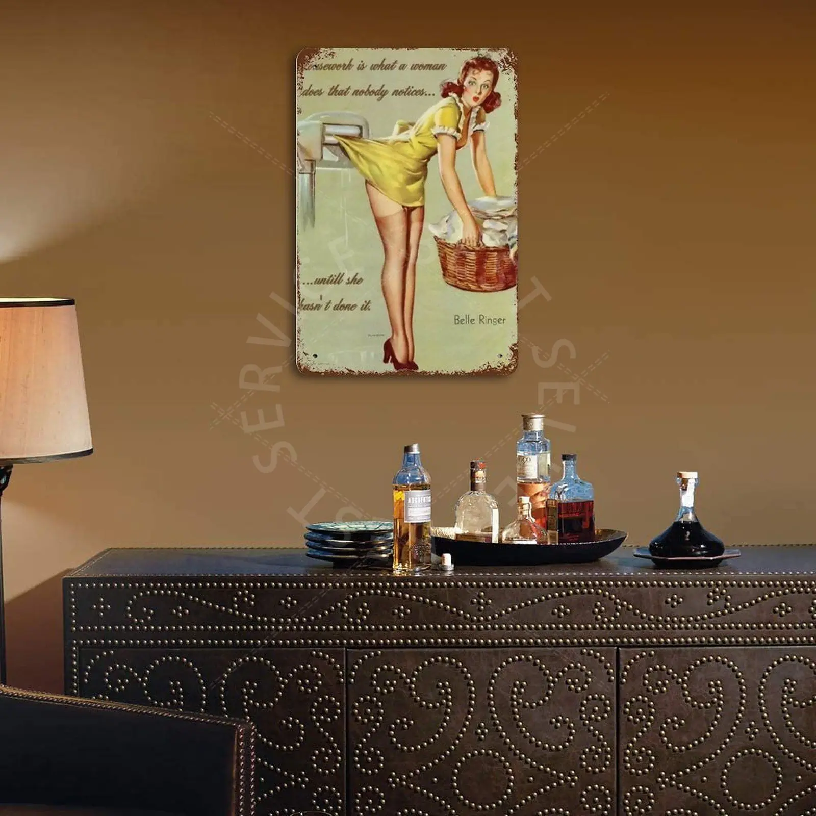 

Women Cleaning Pinup Girl Vintage Metal Tin Sign Retro Poster Home Bar Decoration Iron Painting Pub Club Industrial Dcor