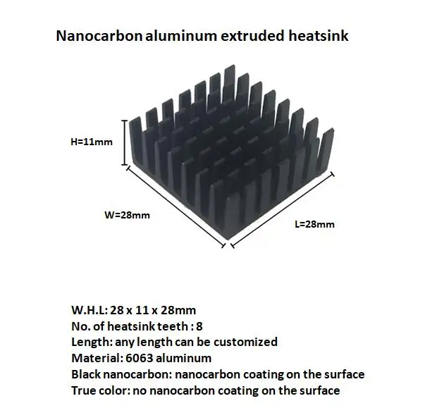 Радиатор 28x28x11 мм маленький серебристый/черный радиатор алюминиевый кулер 100