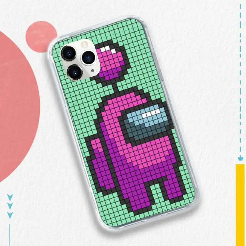 

Cartoons game Among Us Lattice style Phone Case for iPhone 11 12 pro XS MAX 8 7 6 6S Plus X 5S SE 2020 XR