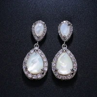 bettyue new design wedding jewelry luxury clear aaa austrian zircon earrings elegant shell stud earrings for women