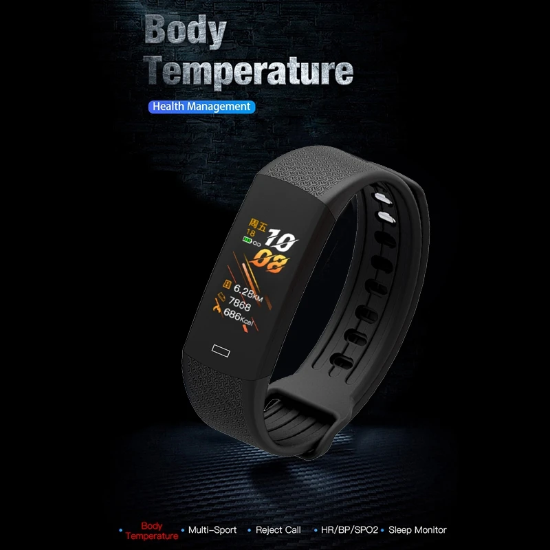 

Смарт-браслет с датчиком температуры, пульса и артериального давления