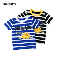 jfuncy 2021 summer cotton t shirt oversized t shirt summer bule black stripe short sleeve t shirts boys baby child clothes