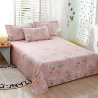 1pcs 100 cotton bed sheet pink flowers printed double top king sheets pure cotton single size kids bed linen no pillowcase