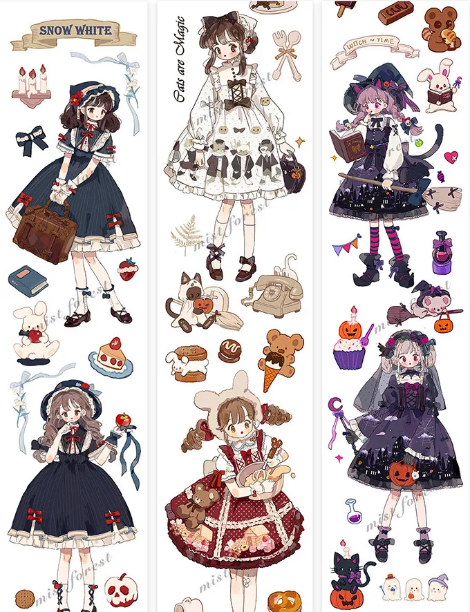 

1 Loop Snow White Masking Tape Mermaid Planet Warm Winter Town Cat Coffee