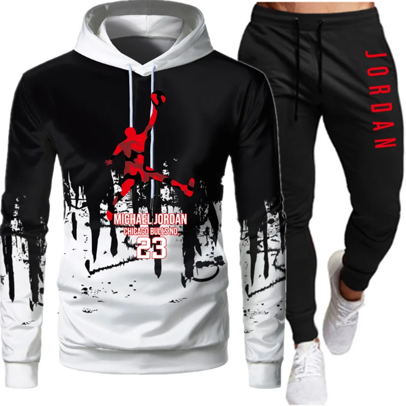 

Tracksuit Casual Men 2 Piece Set Hoodies Spring Mens Clothing Pullover Hoodies Pants Tracksuit Men Hombre S-4XL