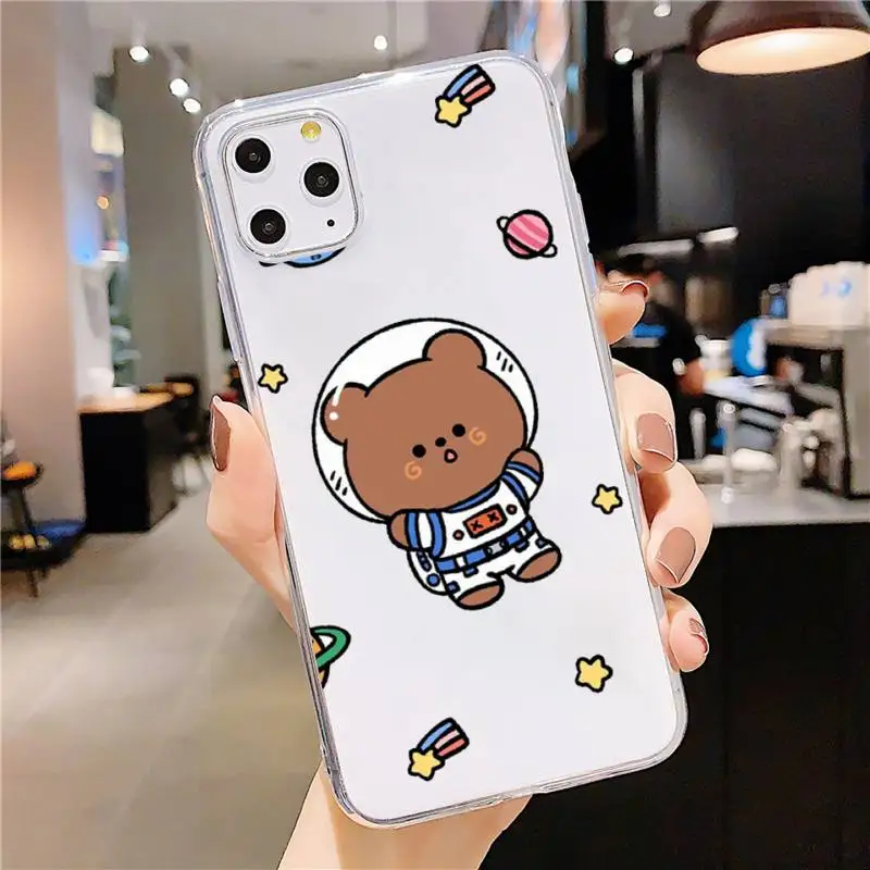 

Cute Cartoon Astronaut Planet Phone Case Transparent soft For iphone 5 5s 5c se 6 6s 7 8 11 12 plus mini x xs xr pro max