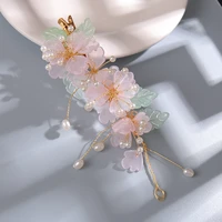 flower pearl side clip chinese style cute vintage headdress hanfu clothing accessories for little girls jl