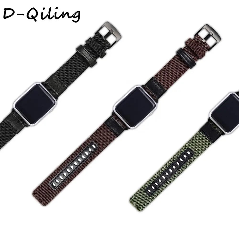 

Nylon Leather Watch band For Apple Watch 38/42mm 40/44mm. Nylon NATO Watch Band For iwatch Series5 4 3 2 1