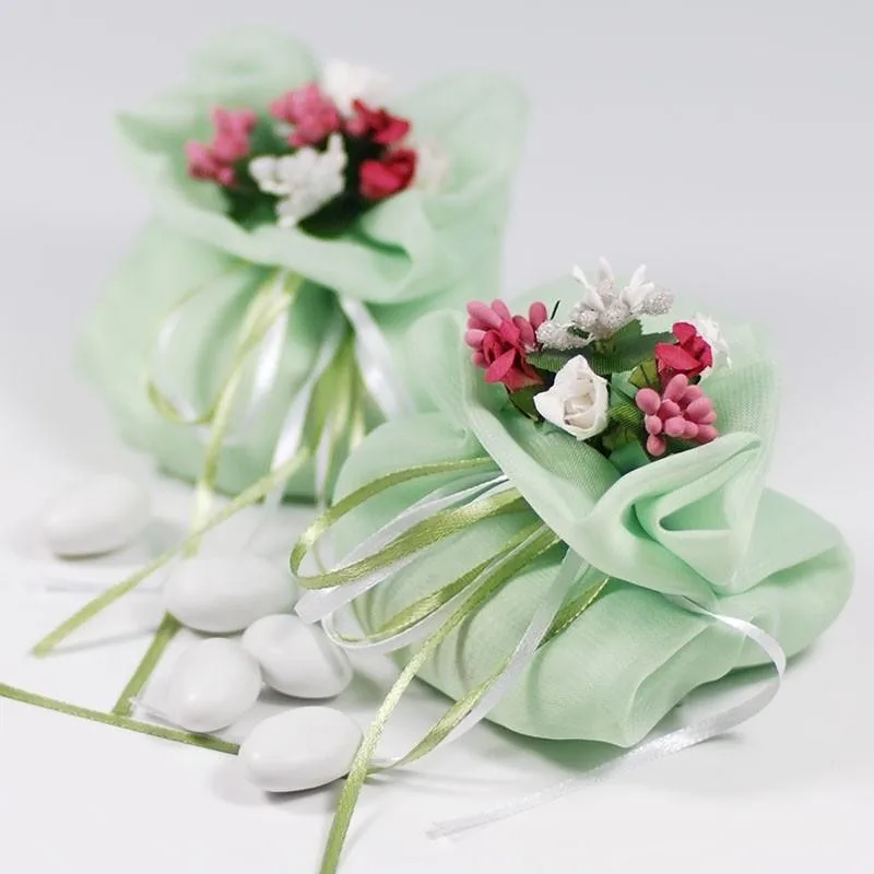 100 шт./лот двойные Сатиновые свадебные сумки конфетный мешочек Подарочная сумка