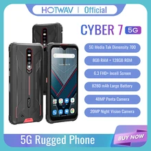 Hotwav Cyber 7 5G Rugged Phone 6.3 Inch FHD+ Screen 8GB RAM 128GB ROM 8280mAh Battery Smartphone 48MP Main Camera NFC Phone 2021