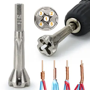 2,54 квадратный автоматический 5 проводов Универсальный Параллельные Провода электрического кабеля Сверло по металлу зачистки провода закрутки инструмент быстрый разъем