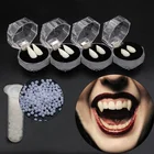 1 пара, клыки вампира, клыки, реквизит для протезов, реквизит для костюма на Хэллоуин, накладные зубы, твердый клей, клей для зубов, декор для вечевечерние НКИ на Хэллоуин