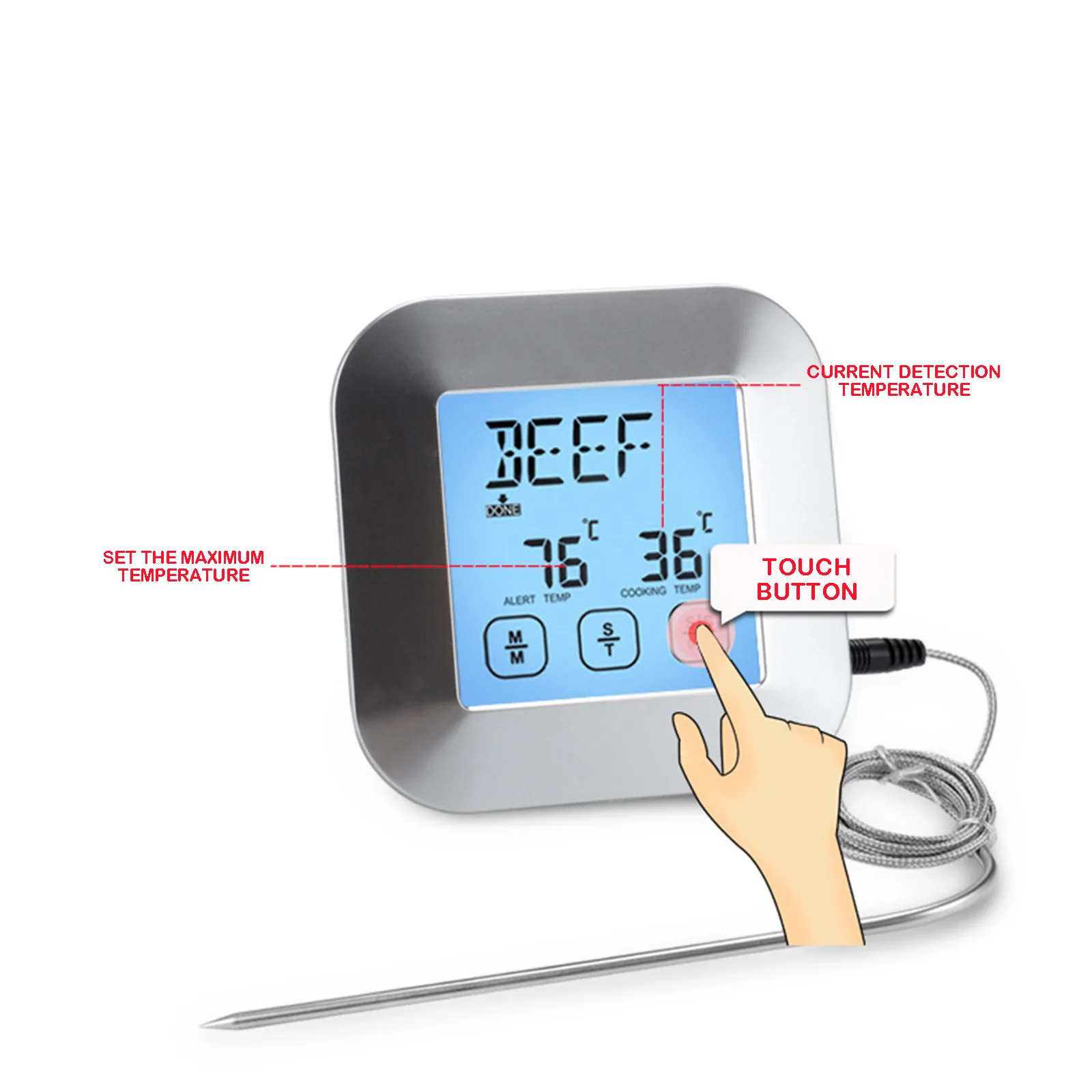 Цифровой термометр с ЖК дисплеем электронный кухонный прибор для измерения