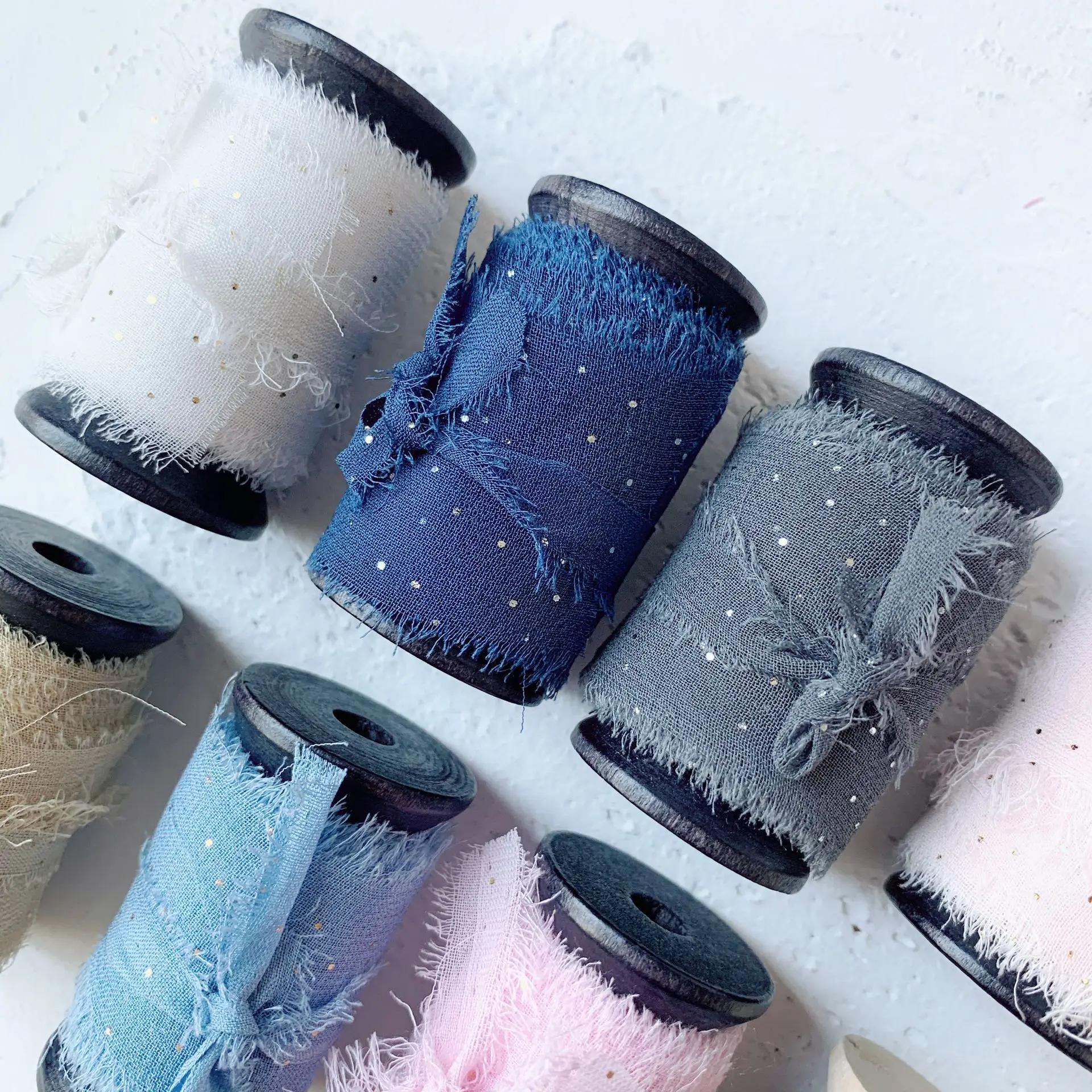 Новая лента из 100% чистого шелка 9 цветов потрепанная деревянная Ткань для