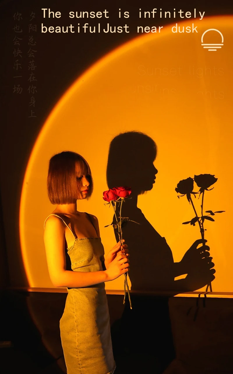 

New LED Live BackgroundSunset Light Replaceable Diaphragm Rainbow Atmosphere Table Lamp Home Bedroom Coffe Shop Wall Decoration